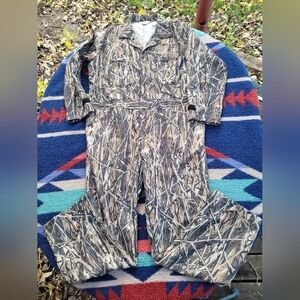 Vintage Cabela's Coveralls Mens XL Brush Camo Hunting Outdoors Jumpsuit USA